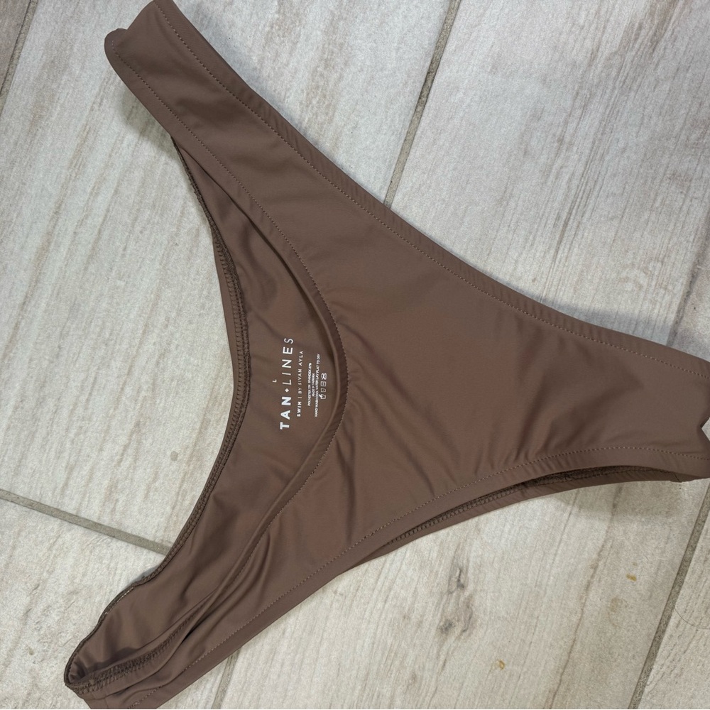 TAN LINES by Sivan Ayla Brown Bikini Bottom size L
